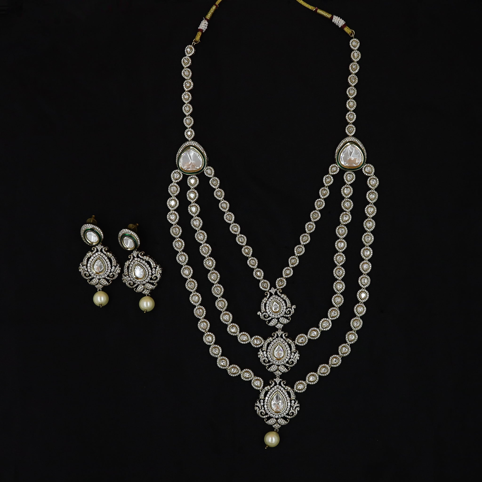 Long Neck Kundan Necklace Set 10627-68