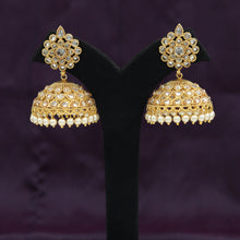 Gold Plated Stone Jhumki 1808-5873