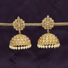 Gold Plated Stone Jhumki 1808-5873