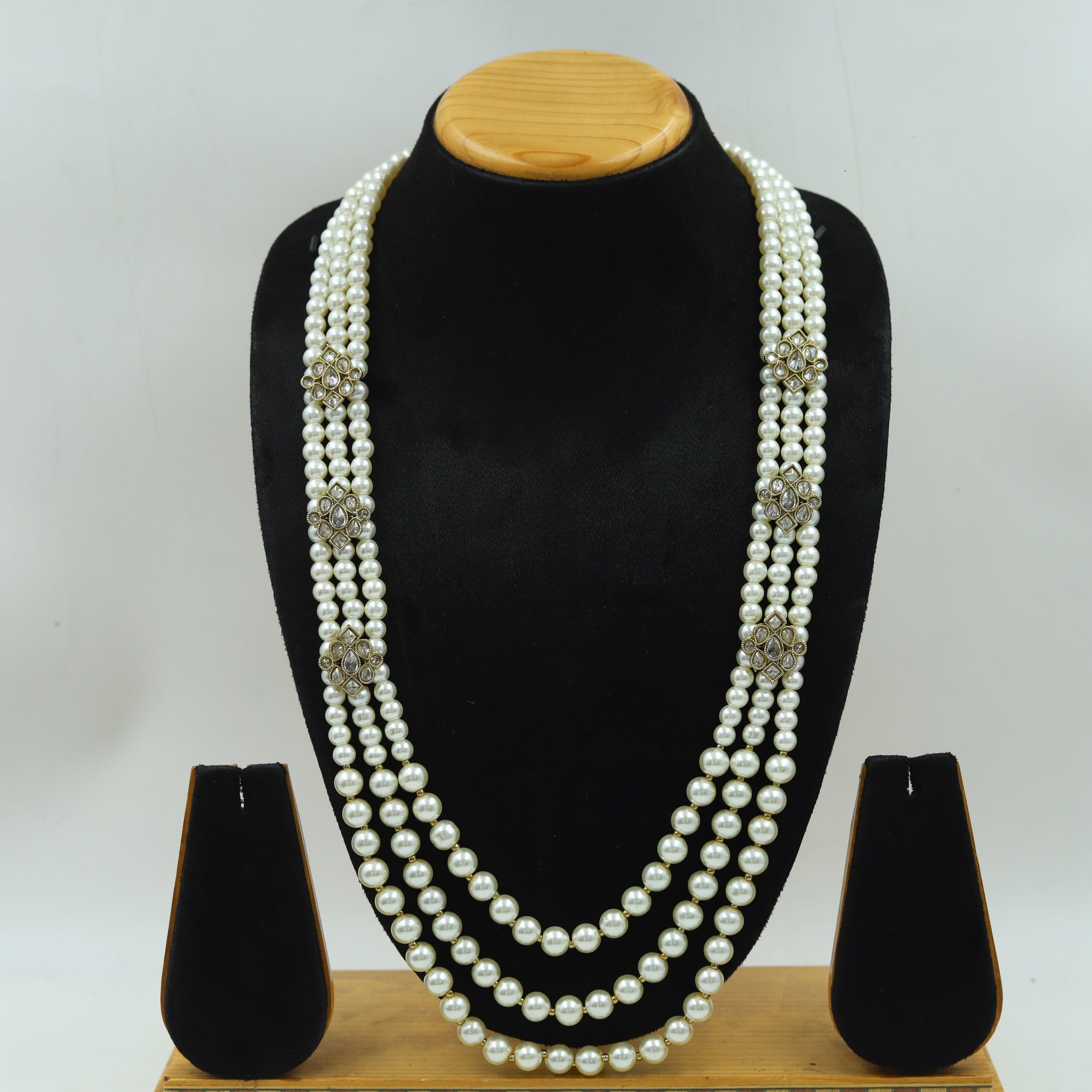 Long Neck Pearl Necklace Set 12662-28