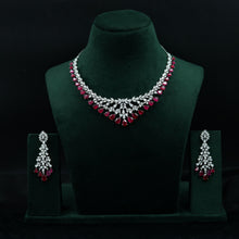 Round Neck Zircon/AD Necklace Set 11888-69