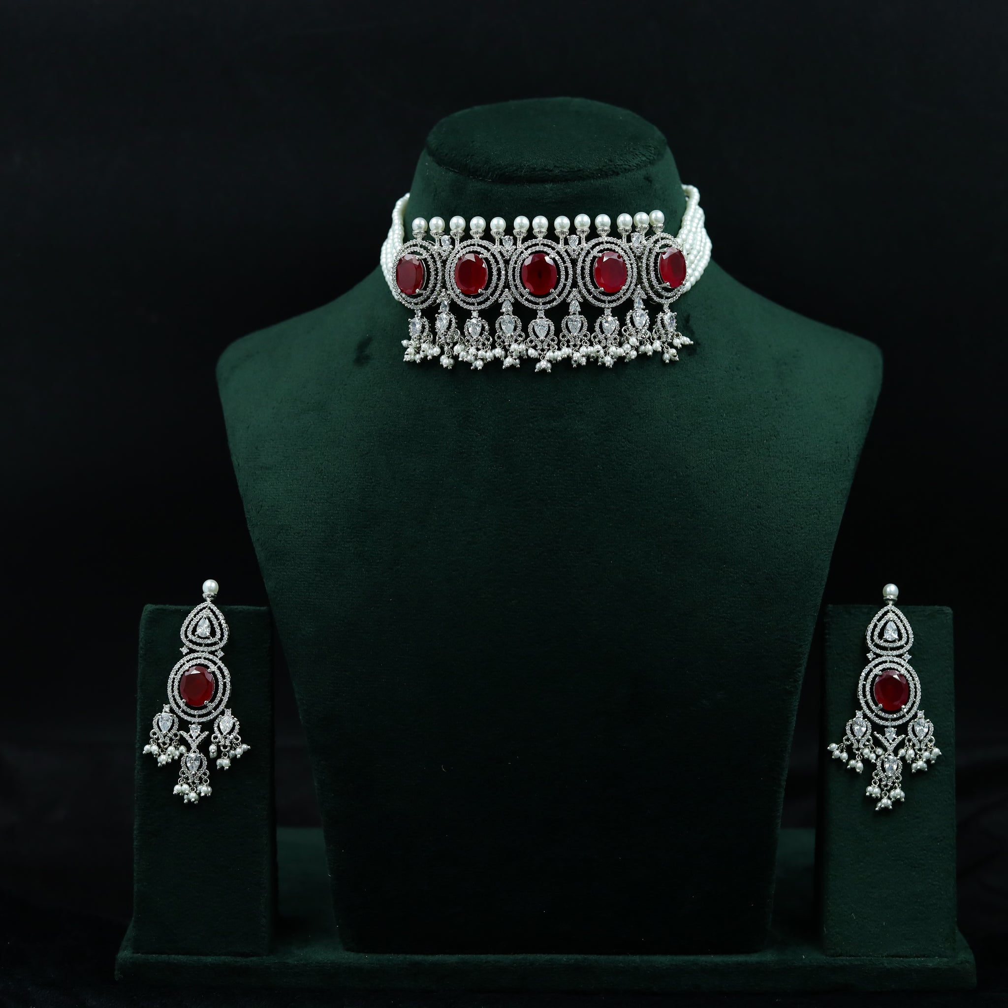 Manish Malhotra Inspired Choker Zircon/AD Necklace Set 11892-69