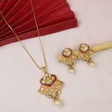 Pink Meenakari Kundan Pendant Set 1138-5203
