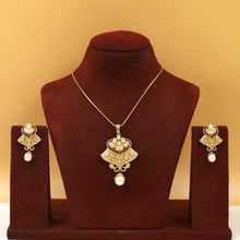 Pink Meenakari Kundan Pendant Set 1138-5203