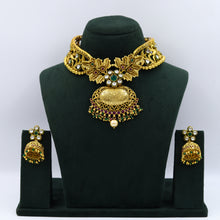 Ruby Green Gold Look Choker Set 4525-8590