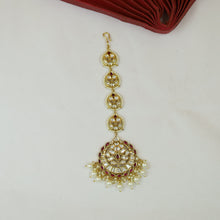 Ruby Kundan Pearl Maang Tikka 16291-3438