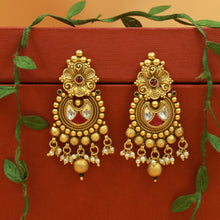 Ruby Green Gold Look Necklace Set