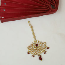 Stylish Ruby Kundan Maang Tikka