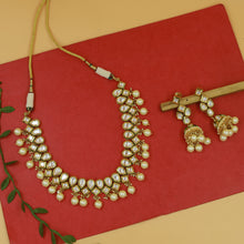 White Kundan Necklace Set 19537-6720