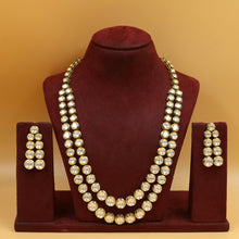 2 Line Round Neck Kundan Necklace Set 13039-34