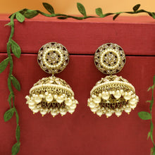 Elegant Antique Jhumki With Pearl Work