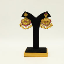 Ruby Green Gold Look Pendant Set