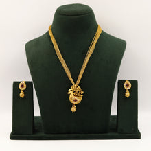 Ruby Gold Finish Pendant Set 9558-4434