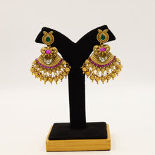 Ruby Green Gold Look Pendant Set