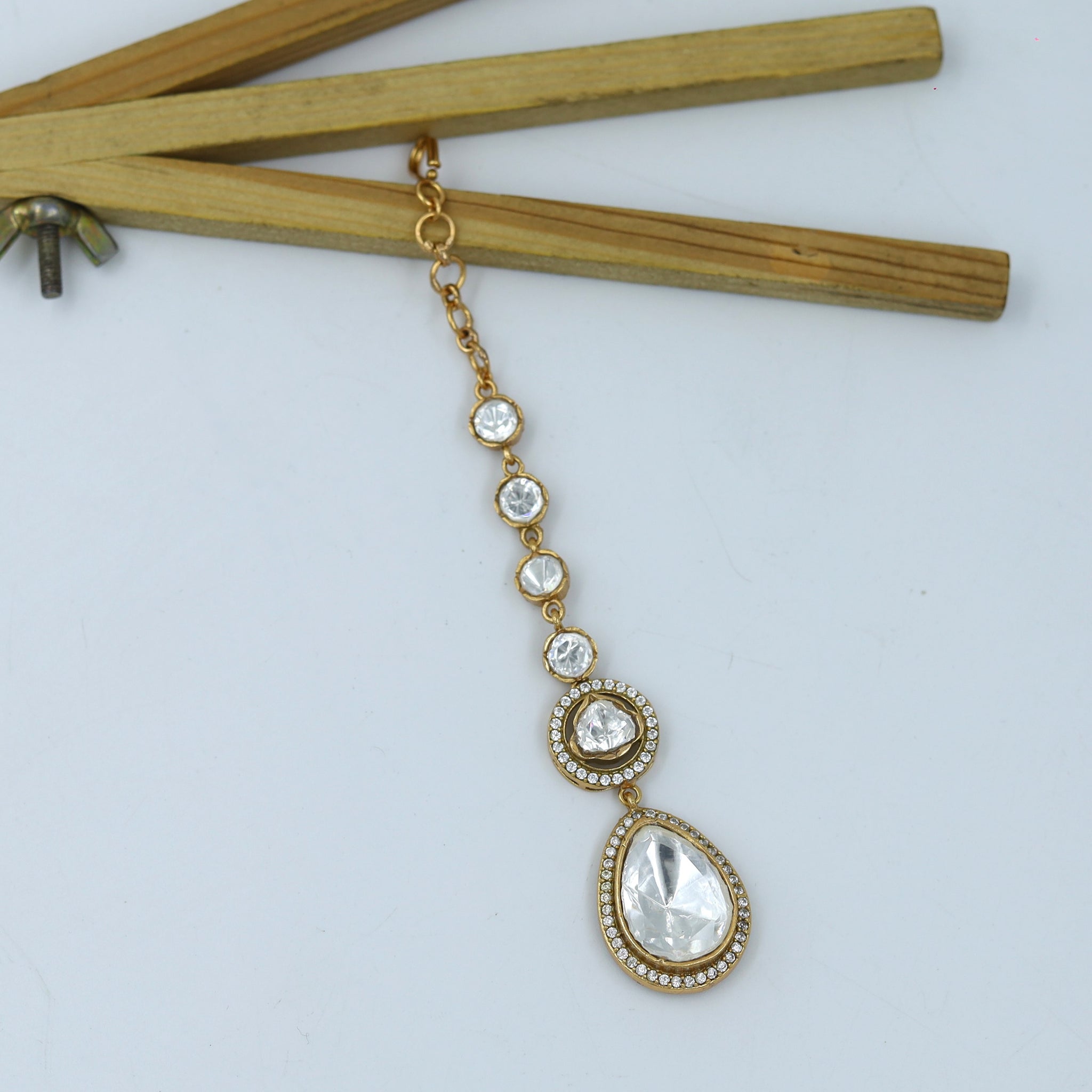 Sabyasachi Inspired Moissanite Kundan Maang Tikka 16834-87