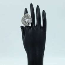 Zircon/AD Cocktail Silver Polish Ring 4812-8877