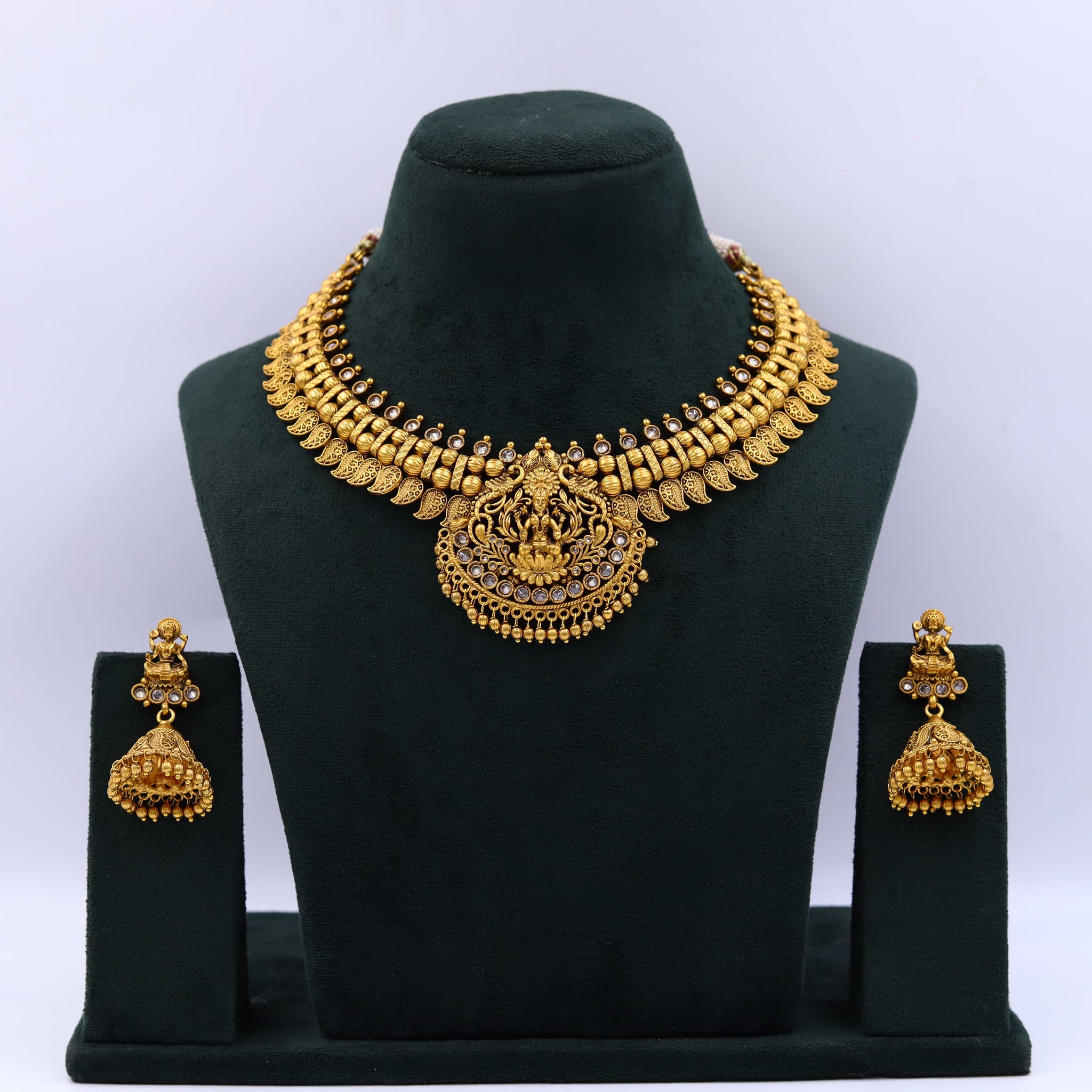 Champagne Temple Necklace Set 7375-0822