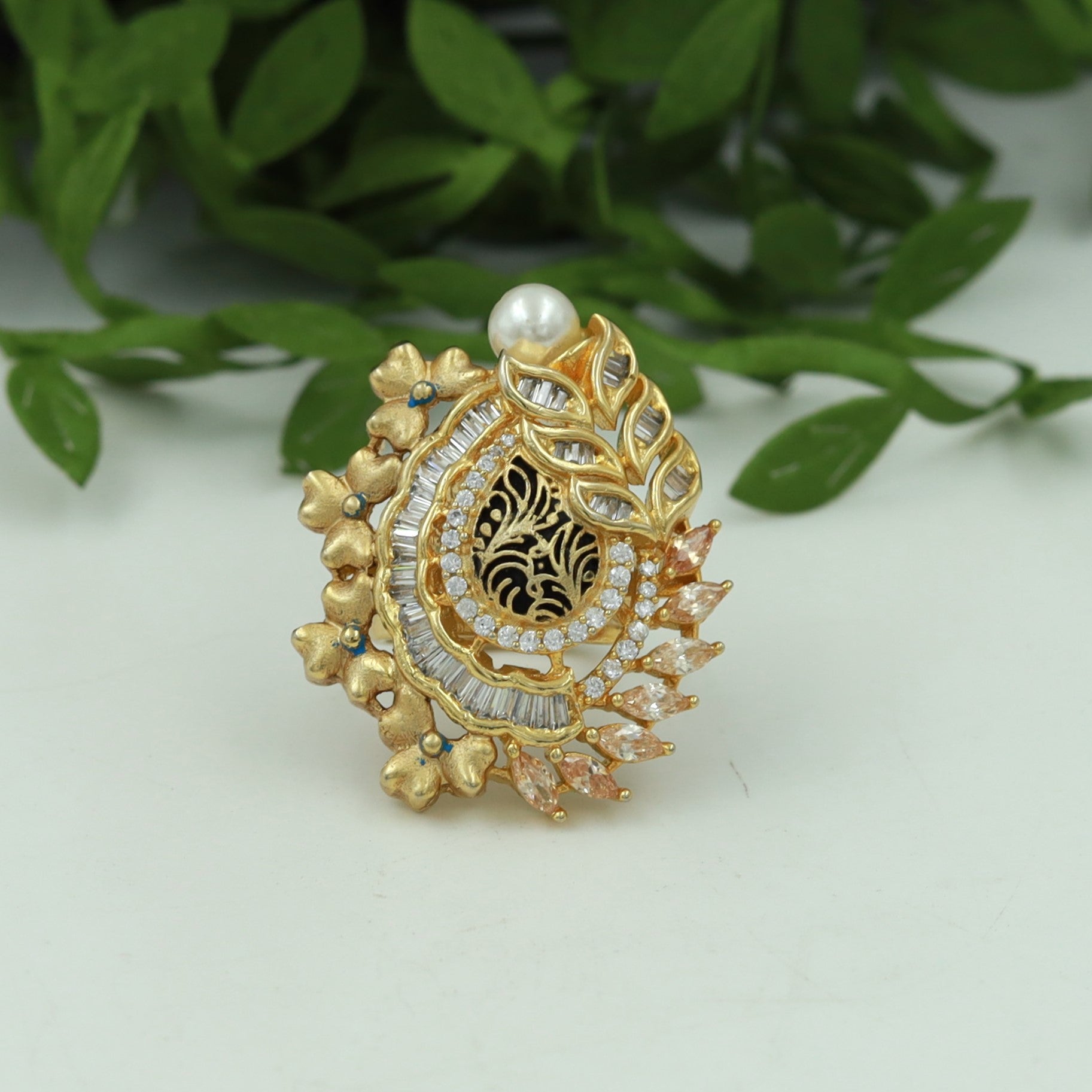 Zircon/AD Adjustable Black Ring 13864-0953