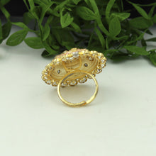 Kundan Cocktail Adjustable Pink Ring 10128-5587