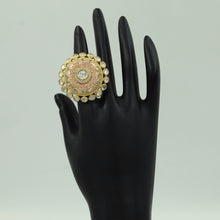 Kundan Cocktail Adjustable Pink Ring 10128-5587