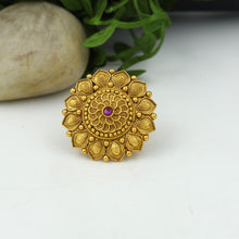 Antique Gold Finish Adjustable Ring 4544-1