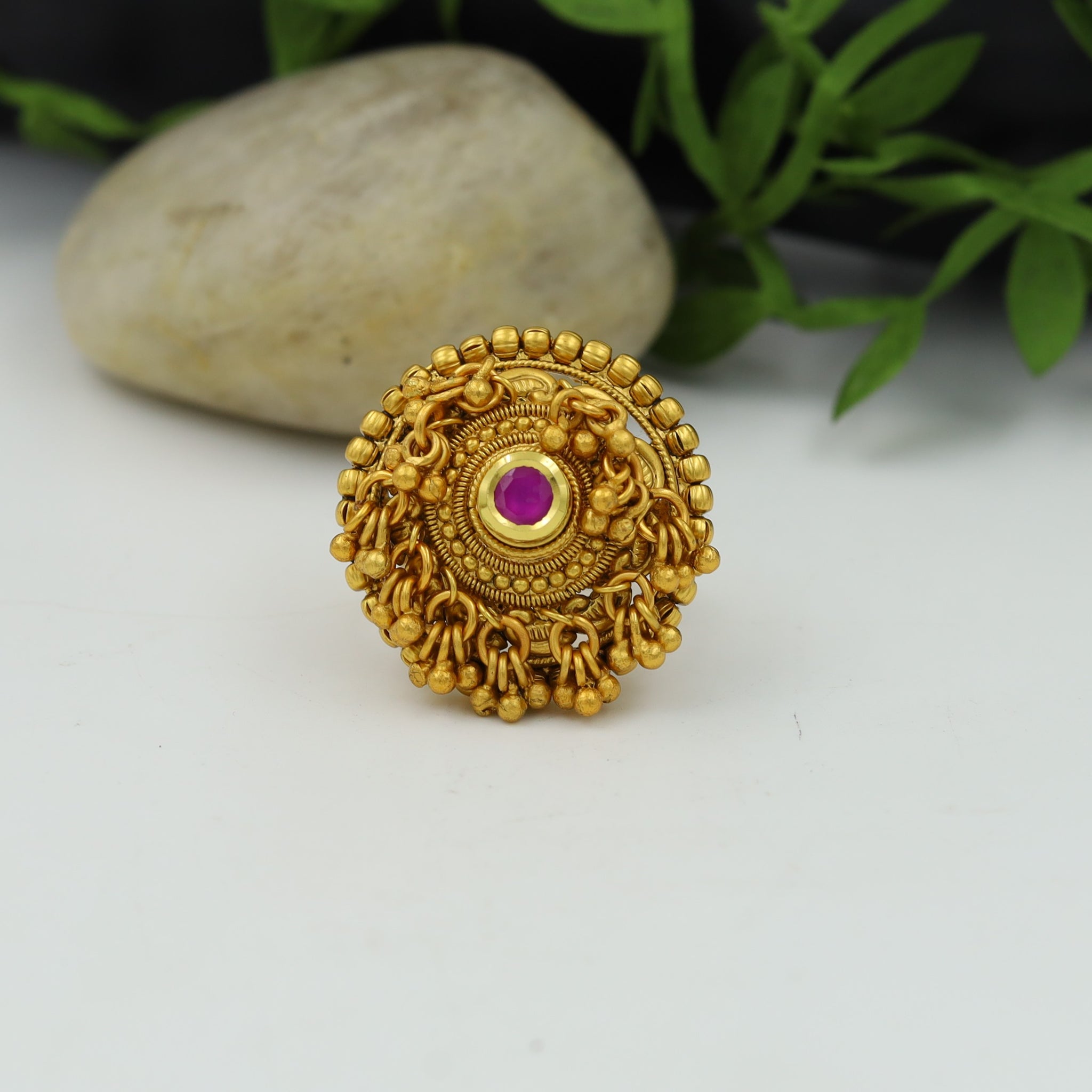 Ruby Adjustable Cocktail Ring inGold Finish 3226-7291