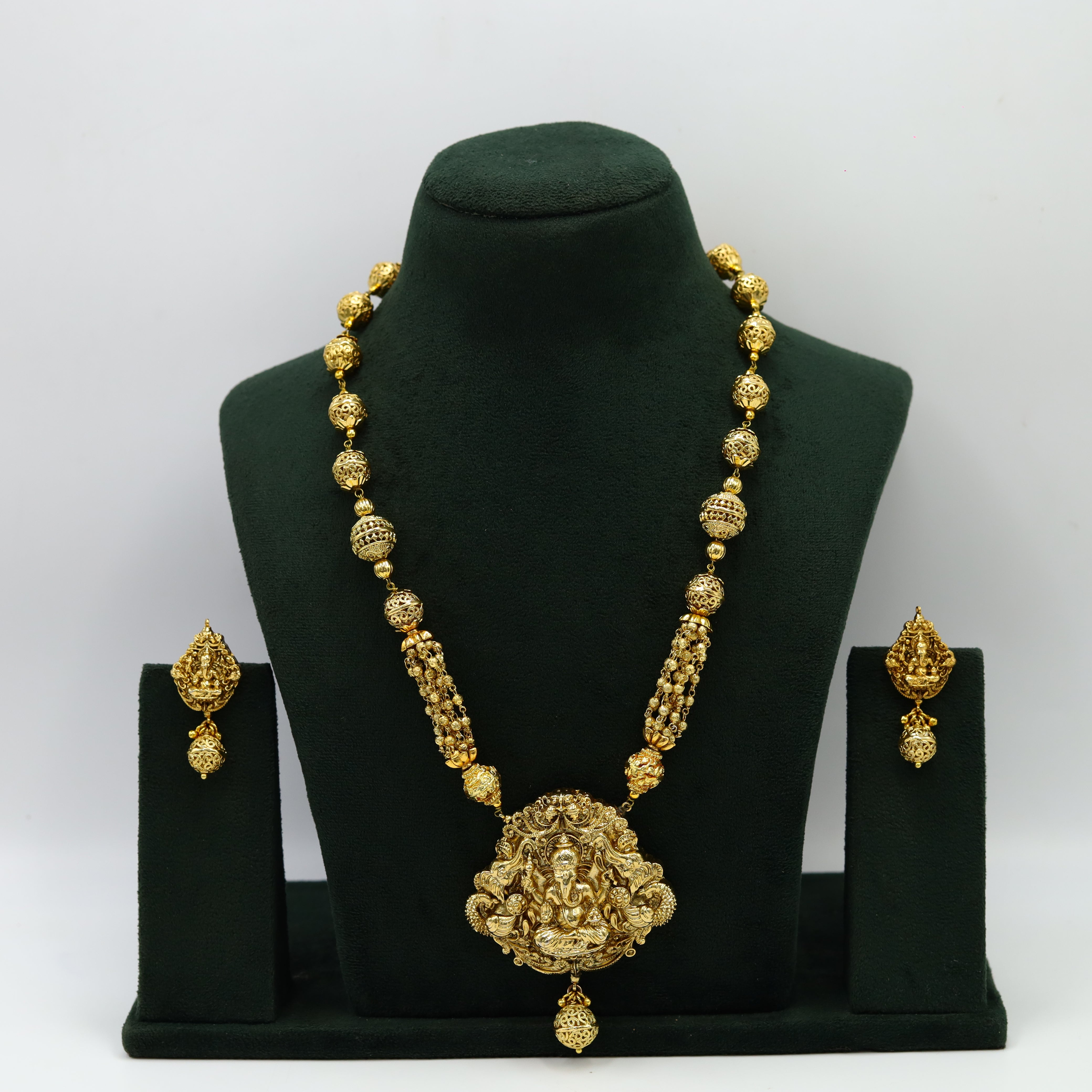Gold Temple Pendant Set 3436-7501 - Main Image