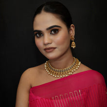 Mint Green Ruby Gold Look Necklace Set 3659-35927 - Dazzles Jewellery