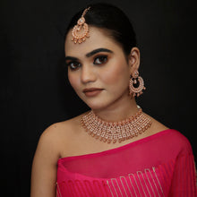 Rose Gold Gold Look Necklace Set - Dazzles Jewellery