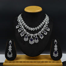 Round Neck Zircon/AD Necklace Set 10813-69
