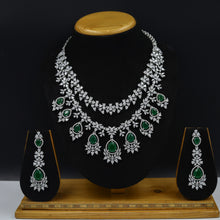 Round Neck Zircon/AD Necklace Set 10813-69