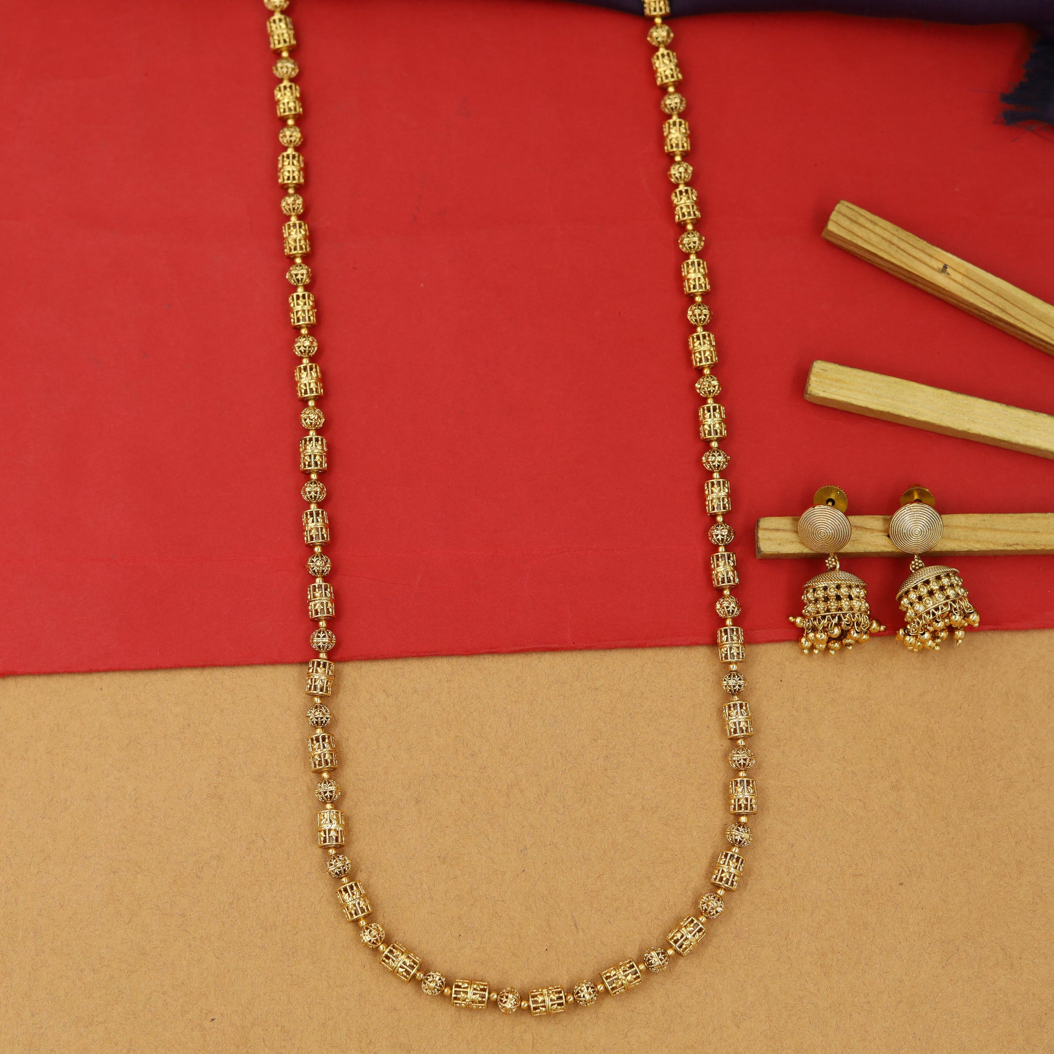 Gold Plated Beads Mala Set 16126-31