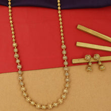 Antique Gold Beads Mala Necklace Set 15639-28