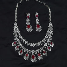 Round Neck Zircon/AD Necklace Set 10813-69
