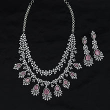 Round Neck Zircon/AD Necklace Set 10813-69