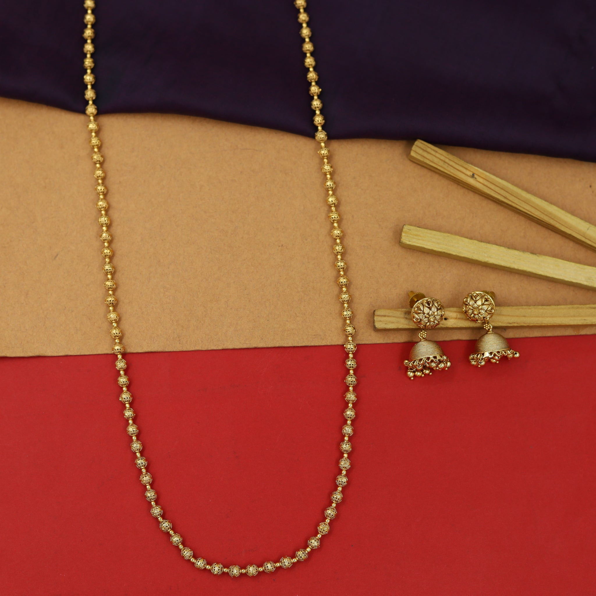 Gold Plated Beads Mala Set 16129-31