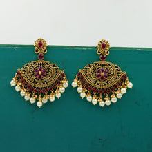 Ruby Gold Look Earring