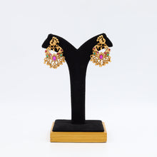 Ruby Green Gold Look Earring 1772-5837