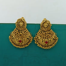 Ruby Gold Look Earring