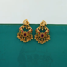 Ruby Green Gold Look Earring 1772-5837
