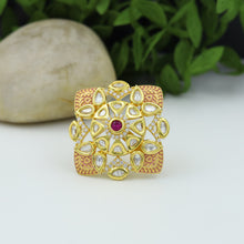Pink Kundan Cocktail Adjustable Ring 1169-5234