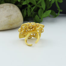 Pink Kundan Cocktail Adjustable Ring 1169-5234