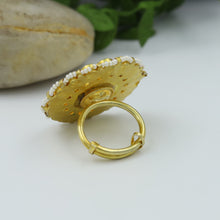 Kundan Cocktail Adjustable White Ring 8033-1826