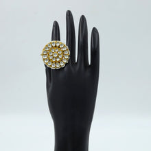 Kundan Cocktail Adjustable White Ring 8033-1826