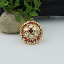 High Quality Ruby Kundan Adjustable Cocktail Ring 16203-3350