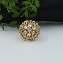 Designer Kundan Adjustable Cocktail Ring 16204-3351