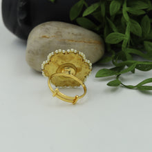 Kundan Cocktail Adjustable  Gold Ring 1412-5477