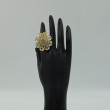 Designer Pink Color Kundan Cocktail Ring 15546-2693