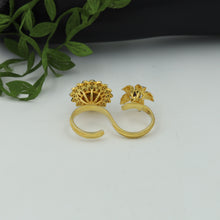 Kundan Adjustable Ruby Green Ring 2045-6110