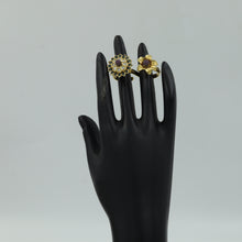 Kundan Adjustable Ruby Green Ring 2045-6110